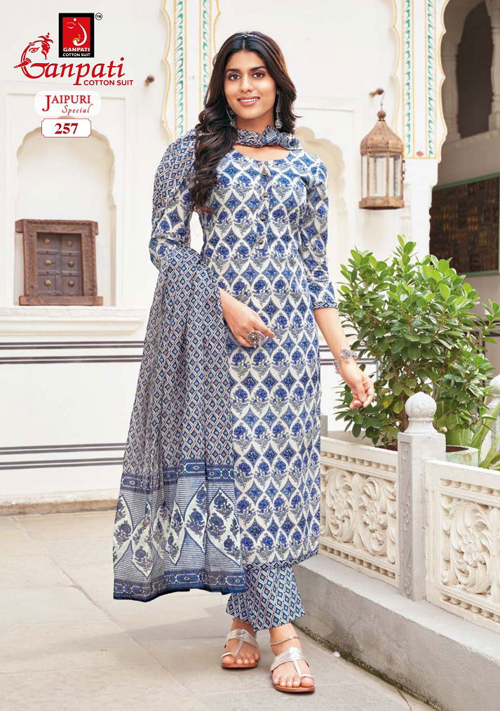 Jaipuri Special Vol 11 By Ganpati Printed Pure Cotton Dress Material Wholesalers In Delhi
